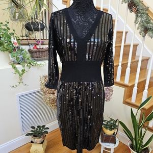 Sequins Black Dress